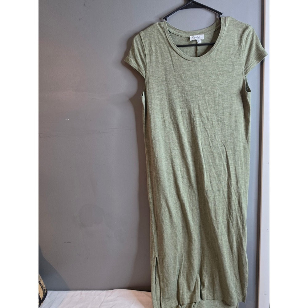 Jessica Simpson Womens Olive Green Short Sleeve Midi T-Shirt Dress Size M